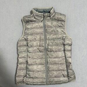 Columbia Lake 22 Duck Down Vest Full Zip 650 Fill Heather Gray Womens Size M